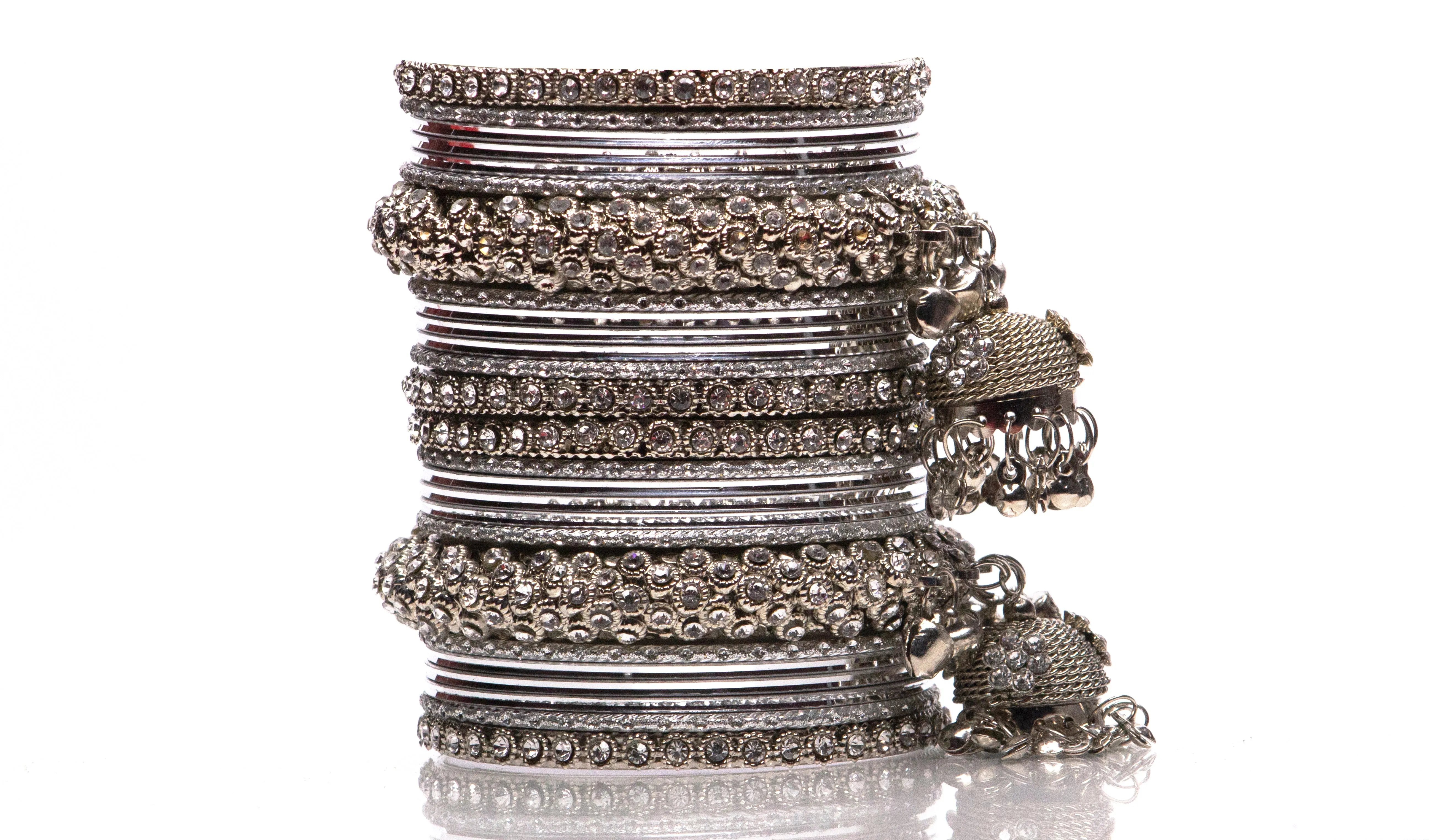 Indian Ethnic Partywear Bangles in Silver colour
