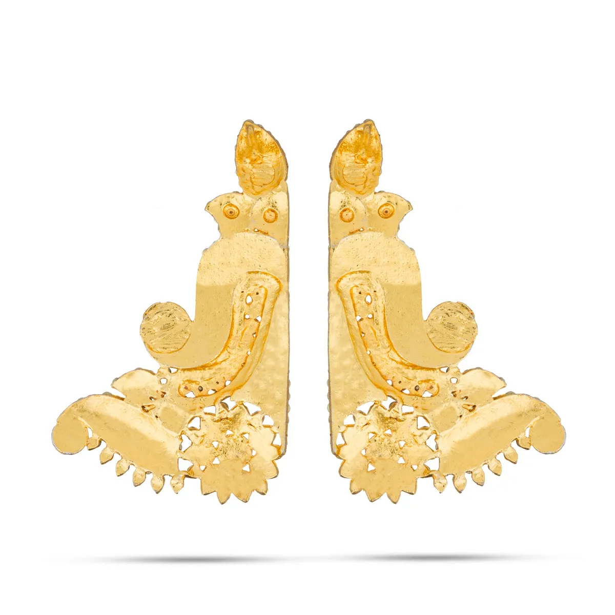Karnapathakkam Set - 4 x 2.25 Inches | Stone Earings/ Multicolour Stone Earring Set for Deity