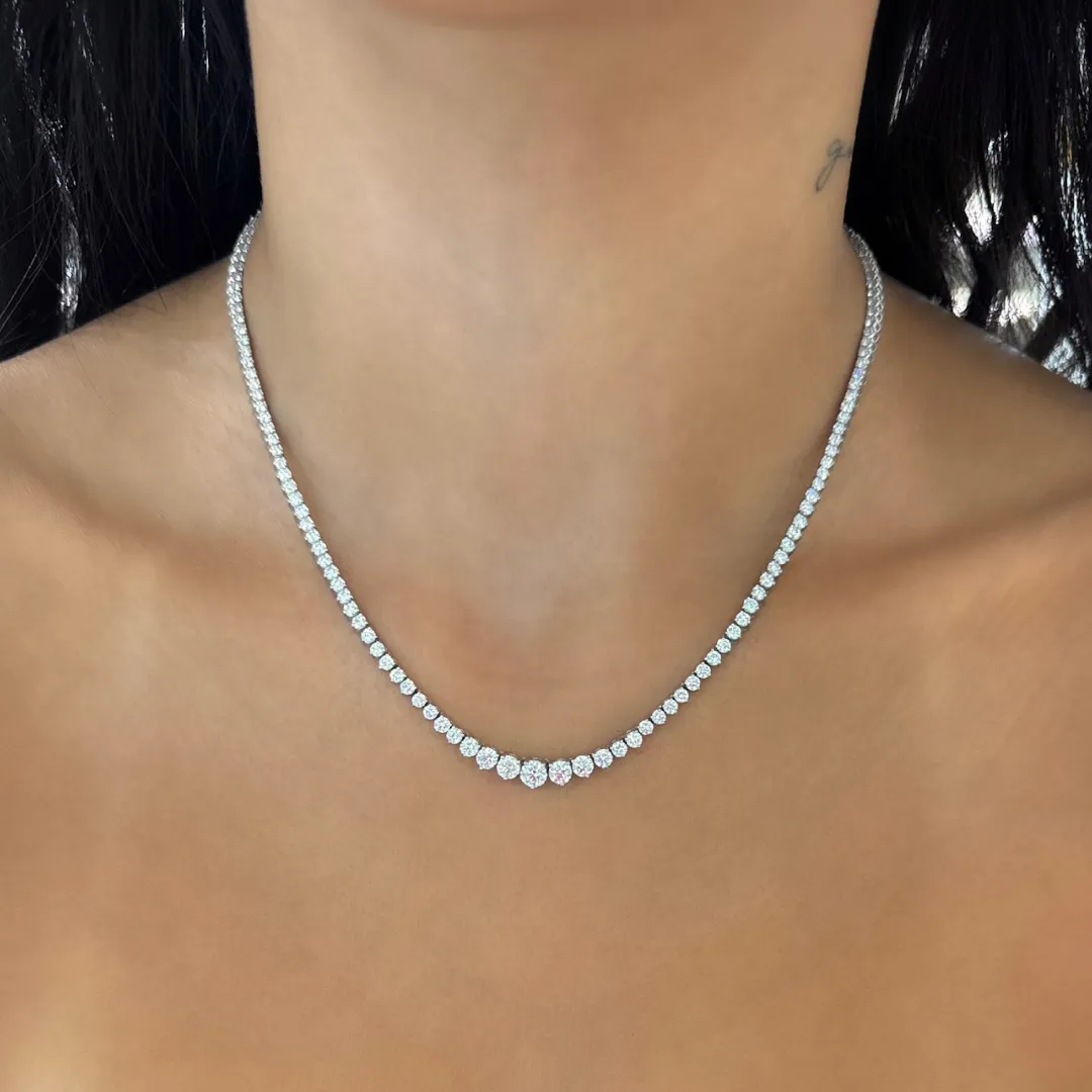 Kaye Tapered Diamond Tennis Necklace 7.49 ctw