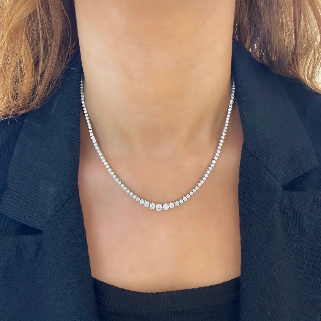 Kaye Tapered Diamond Tennis Necklace 7.49 ctw