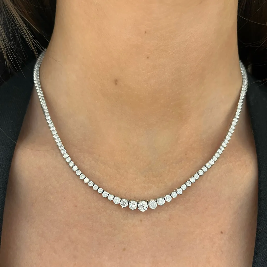 Kaye Tapered Diamond Tennis Necklace 7.49 ctw