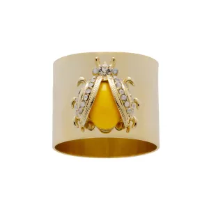 Ladybug Napkin Rings, Yellow, Set of Two