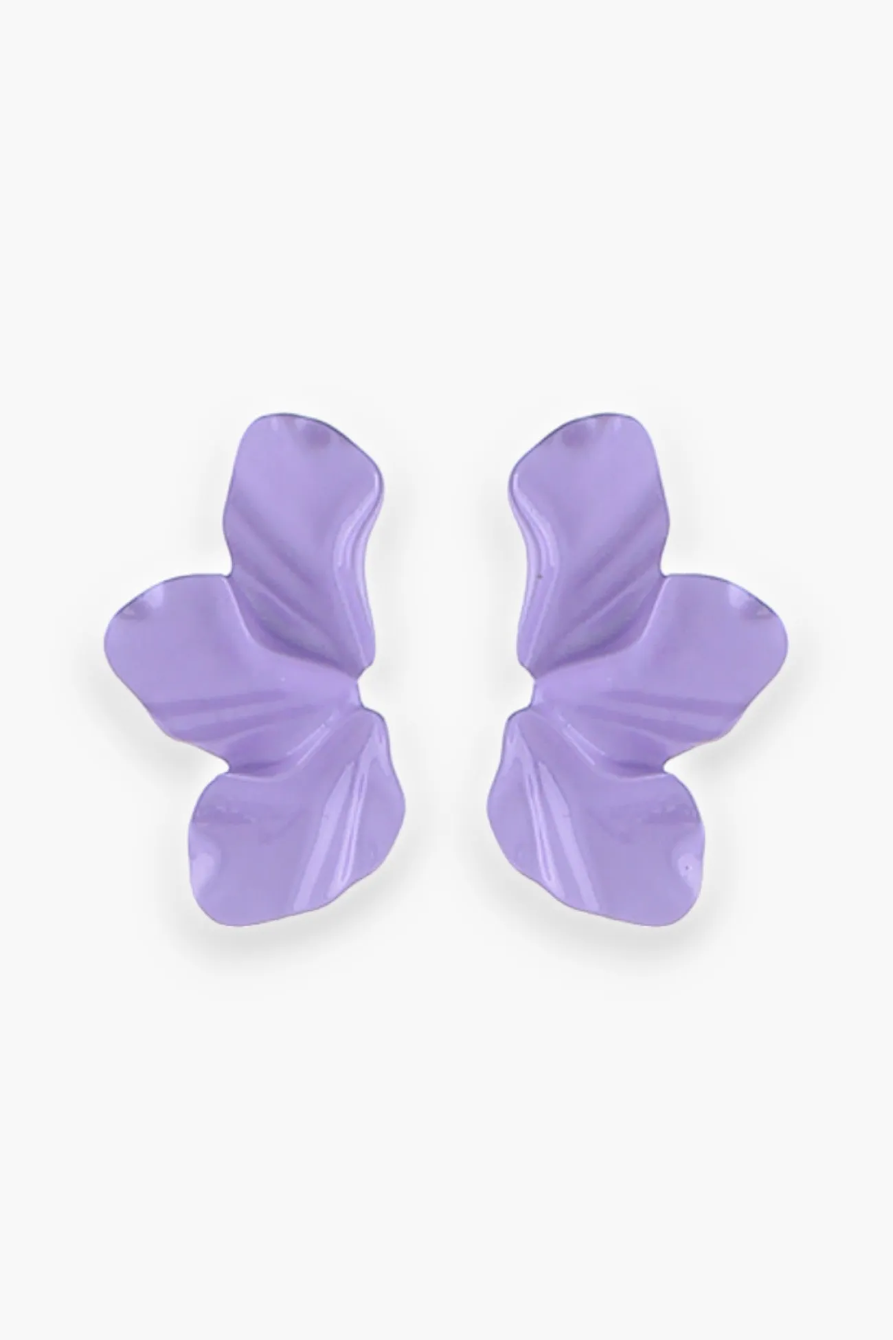 Lavender Enamel Flower Earrings