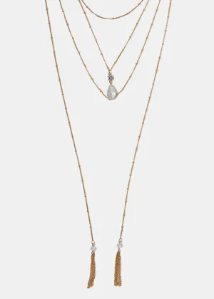 Layered Chain & Bead Necklace