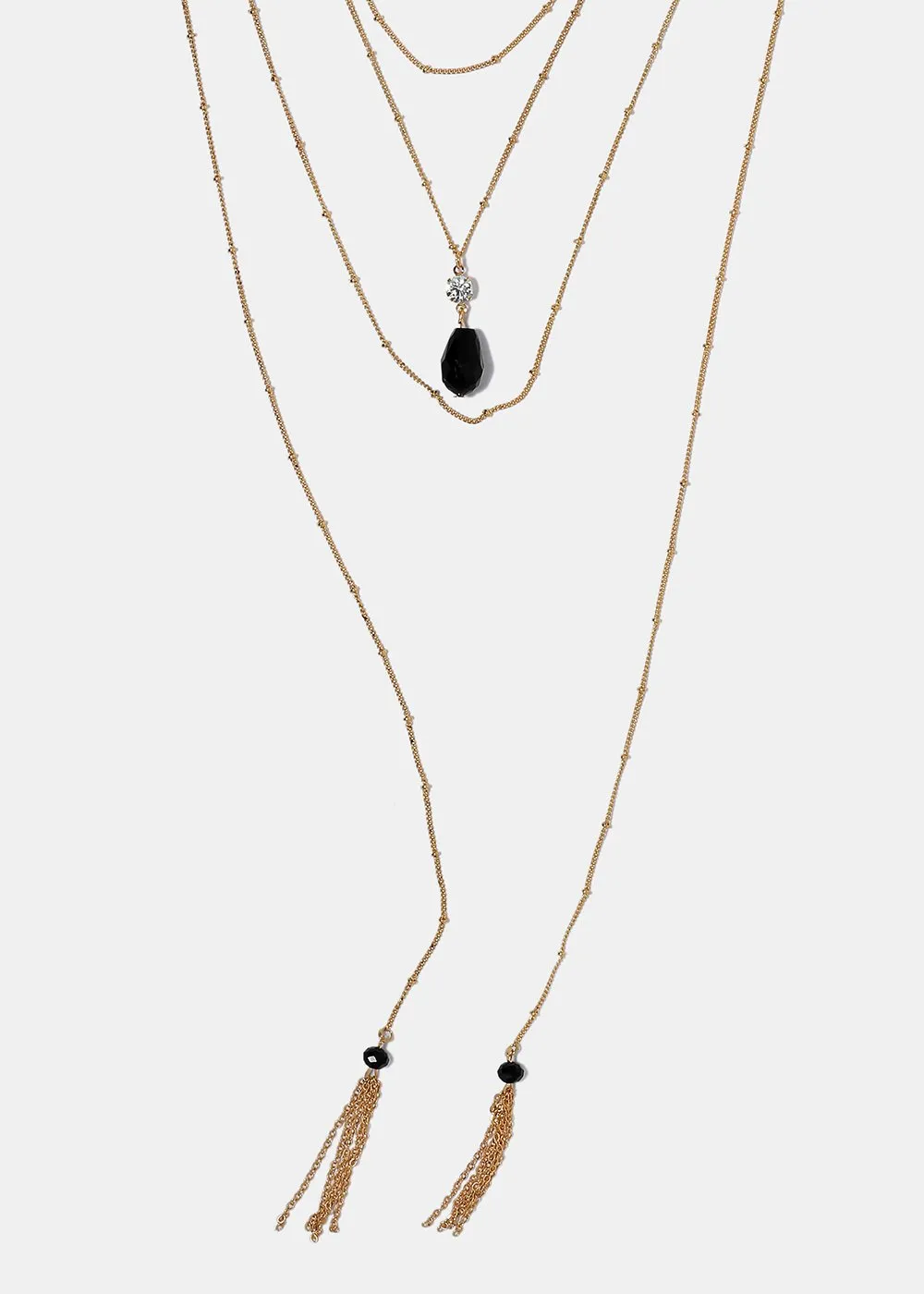 Layered Chain & Bead Necklace