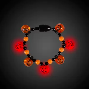 LED Light Up Pumpkin Bead Bracelet 1 Pc