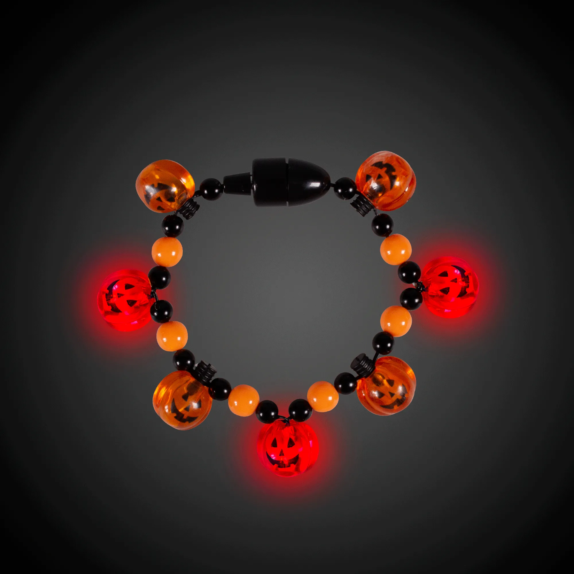 LED Light Up Pumpkin Bead Bracelet 1 Pc