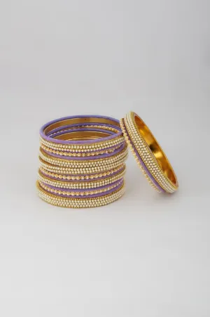 Lilac Velvet Bangle Set
