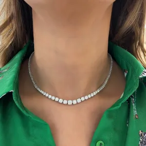 Lily Tapered Diamond Tennis Necklace 10.02 ctw