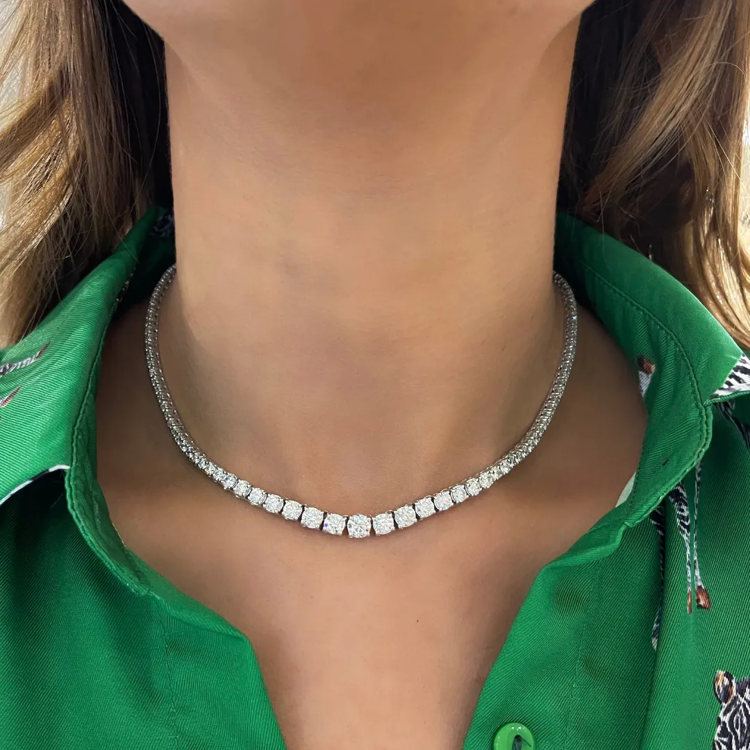 Lily Tapered Diamond Tennis Necklace 10.02 ctw