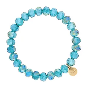 Lizas Clarksville 8mm Crystal Bracelet Blue Zircon