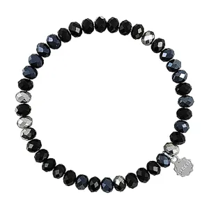 Lizas Nashville 6mm Crystal Bracelet Black with Silver