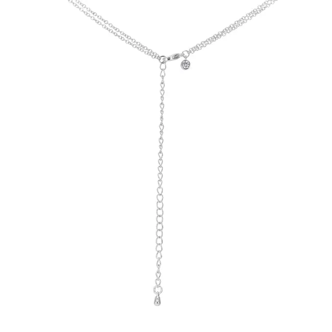 LOVCIA Dazzling 5 Carat Rhodium-Plated Necklace with Sparkling CZ
