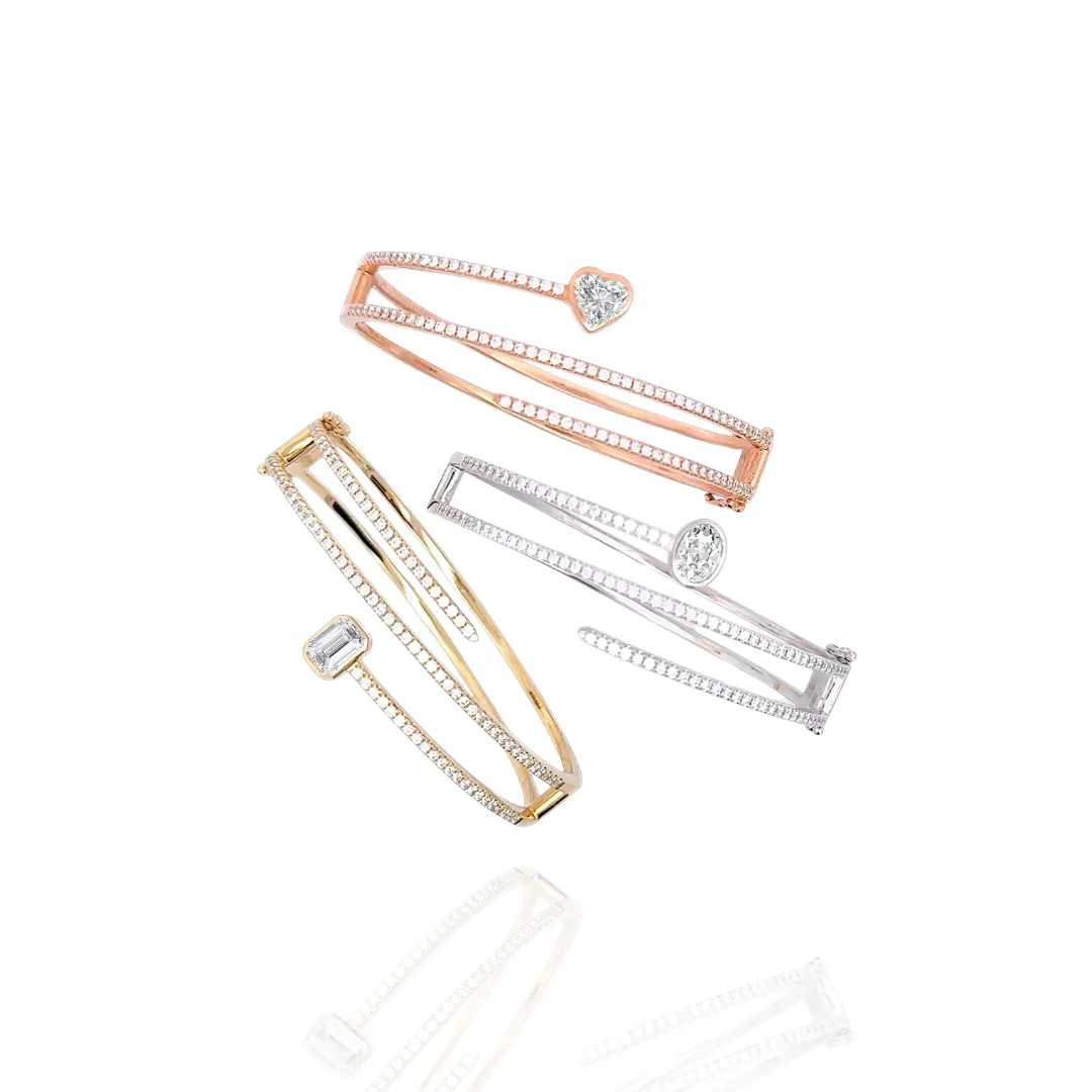 LUXURY FANCY SHAPE DIAMOND BANGLES