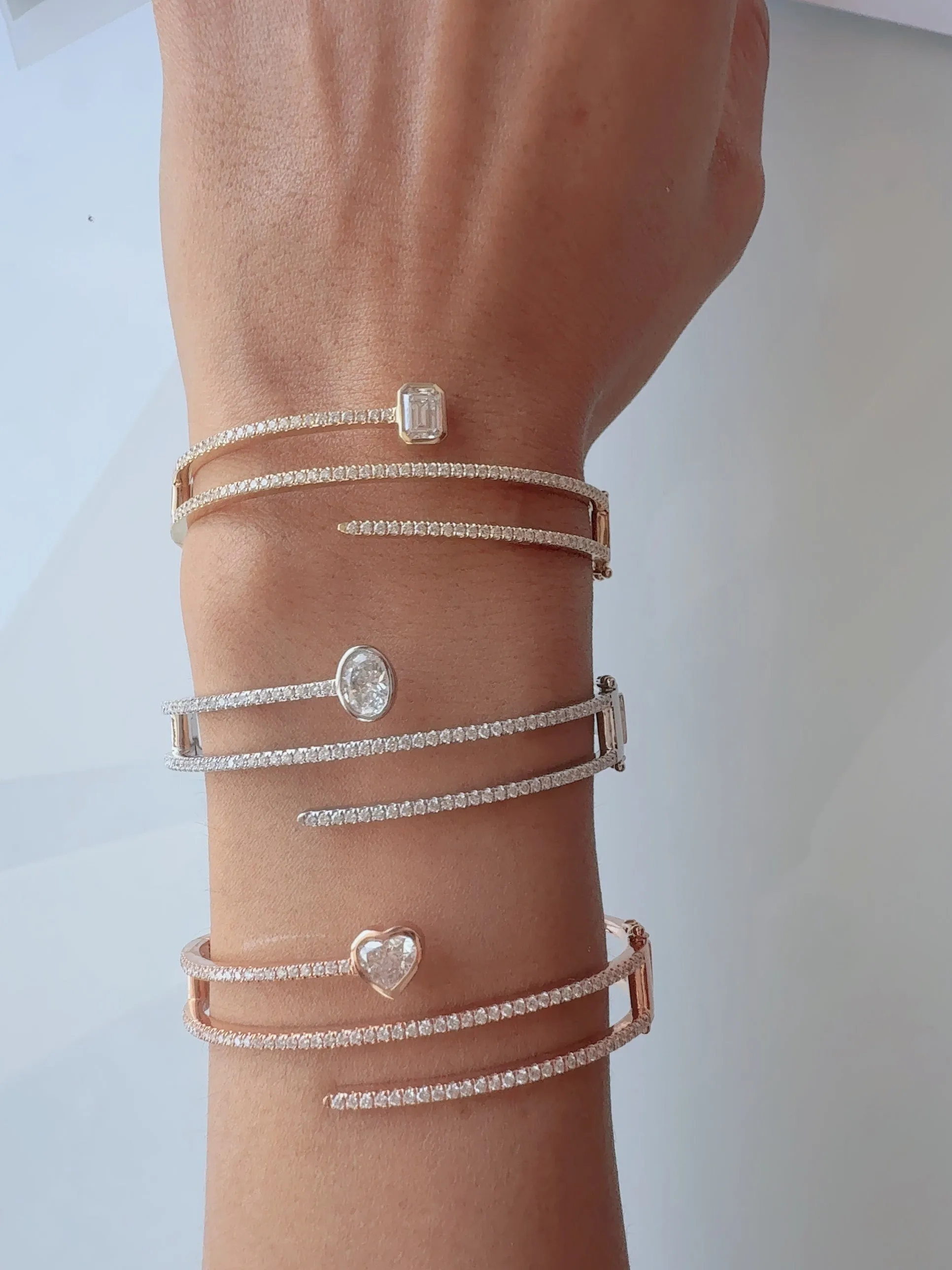 LUXURY FANCY SHAPE DIAMOND BANGLES