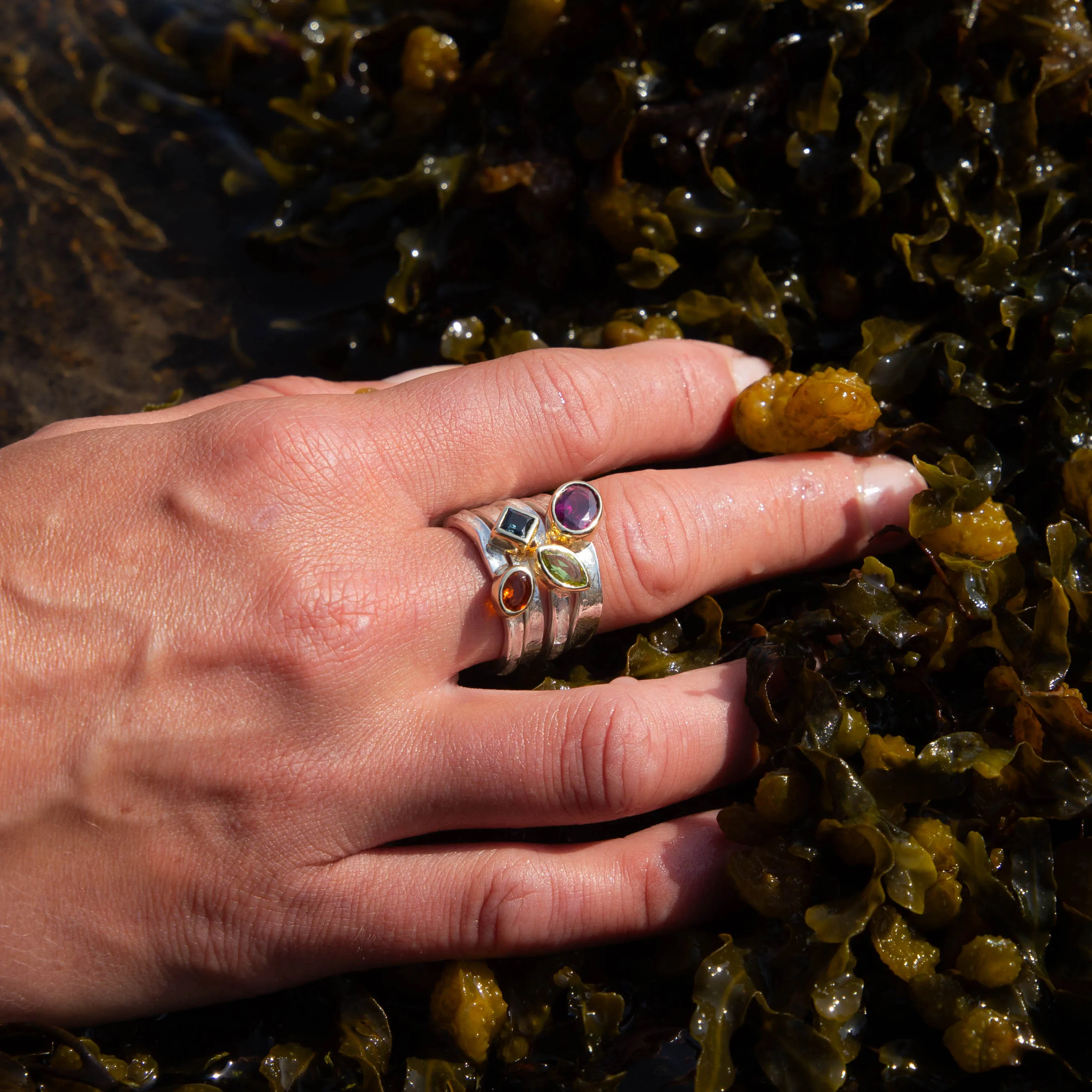 Meg - Square Peridot Storybook Ring