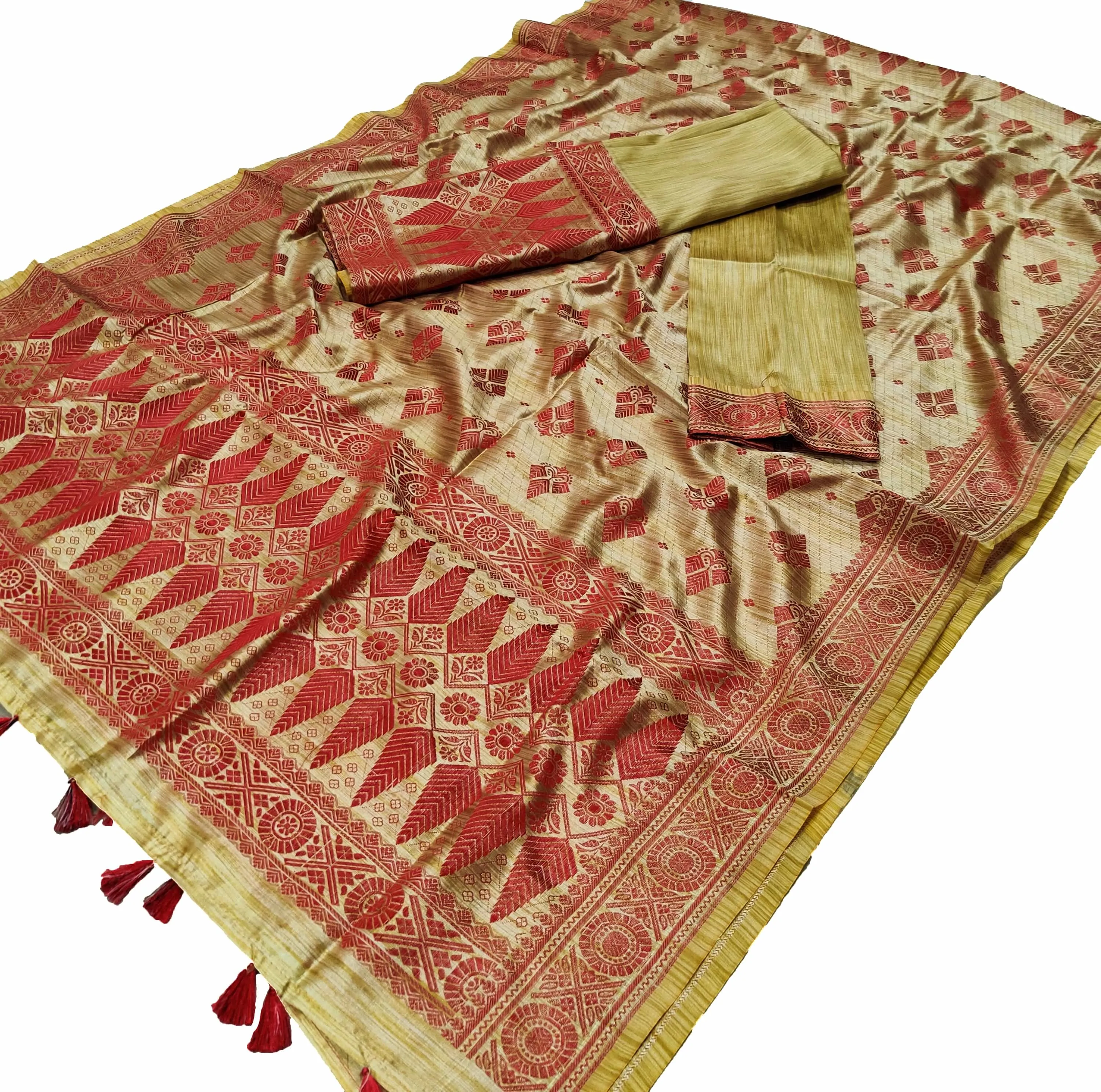 Mekhla Patti Khadi Poly Mekhela Sador - Bodo
