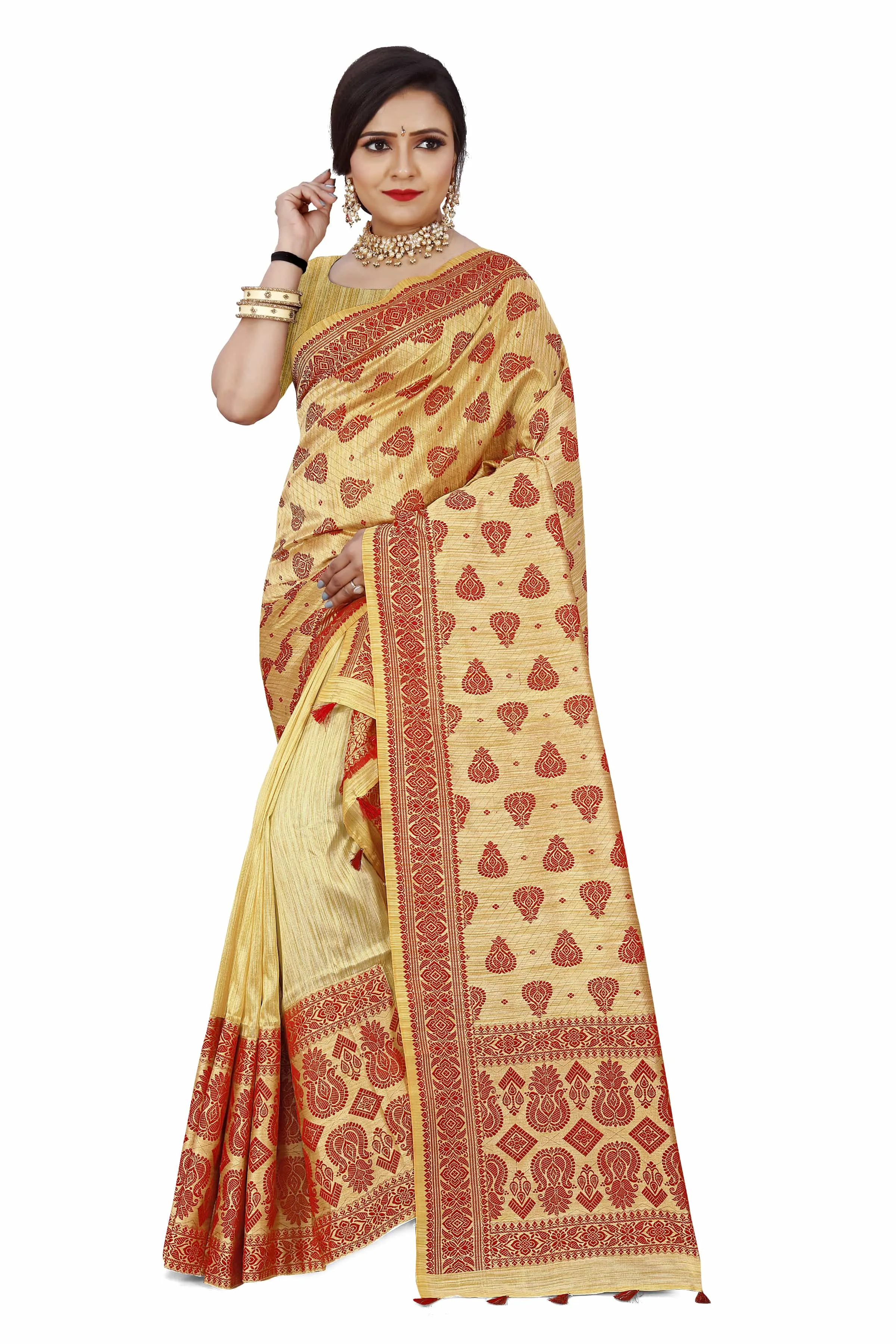 Mekhla Patti Khadi Poly Mekhela Sador - Kalash Barfi