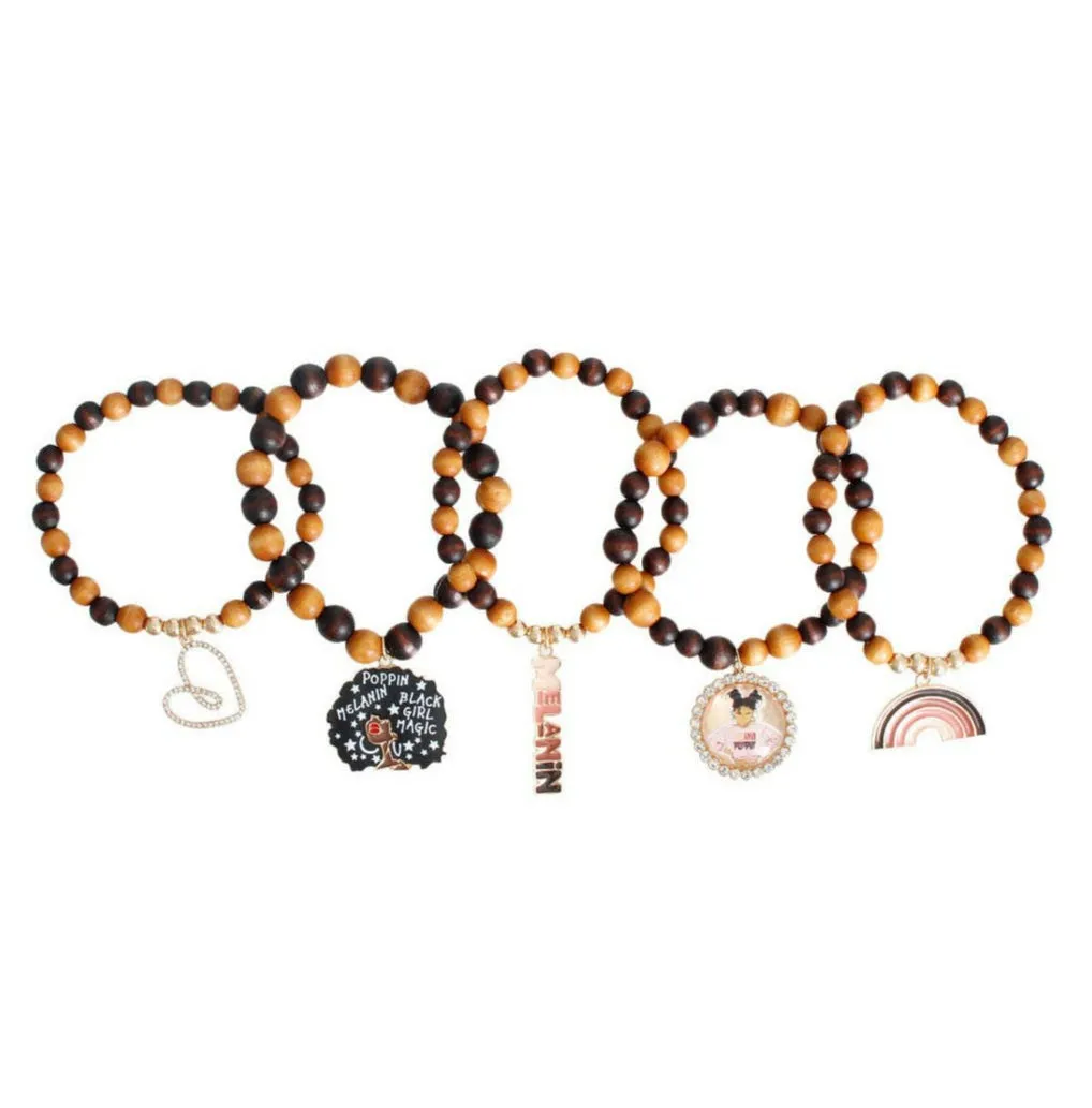Melanin Charm Bracelet Stack