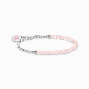 Member Charm Bracelet Beads of Rose Quartz and Charmista Coin Silver | Thomas Sabo