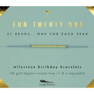 Milestone Birthday Bracelet - Fun Twenty-One