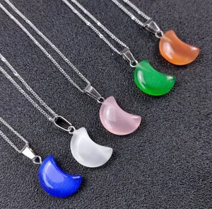 Mini Crystal Moon Necklace