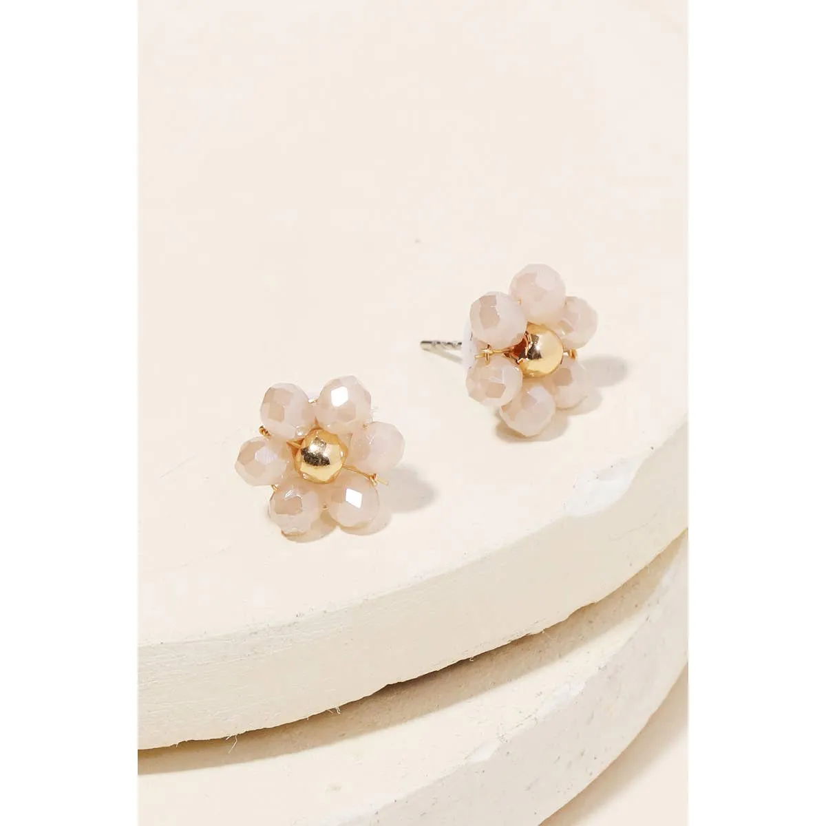 Mini Glass Bead Flower Earring