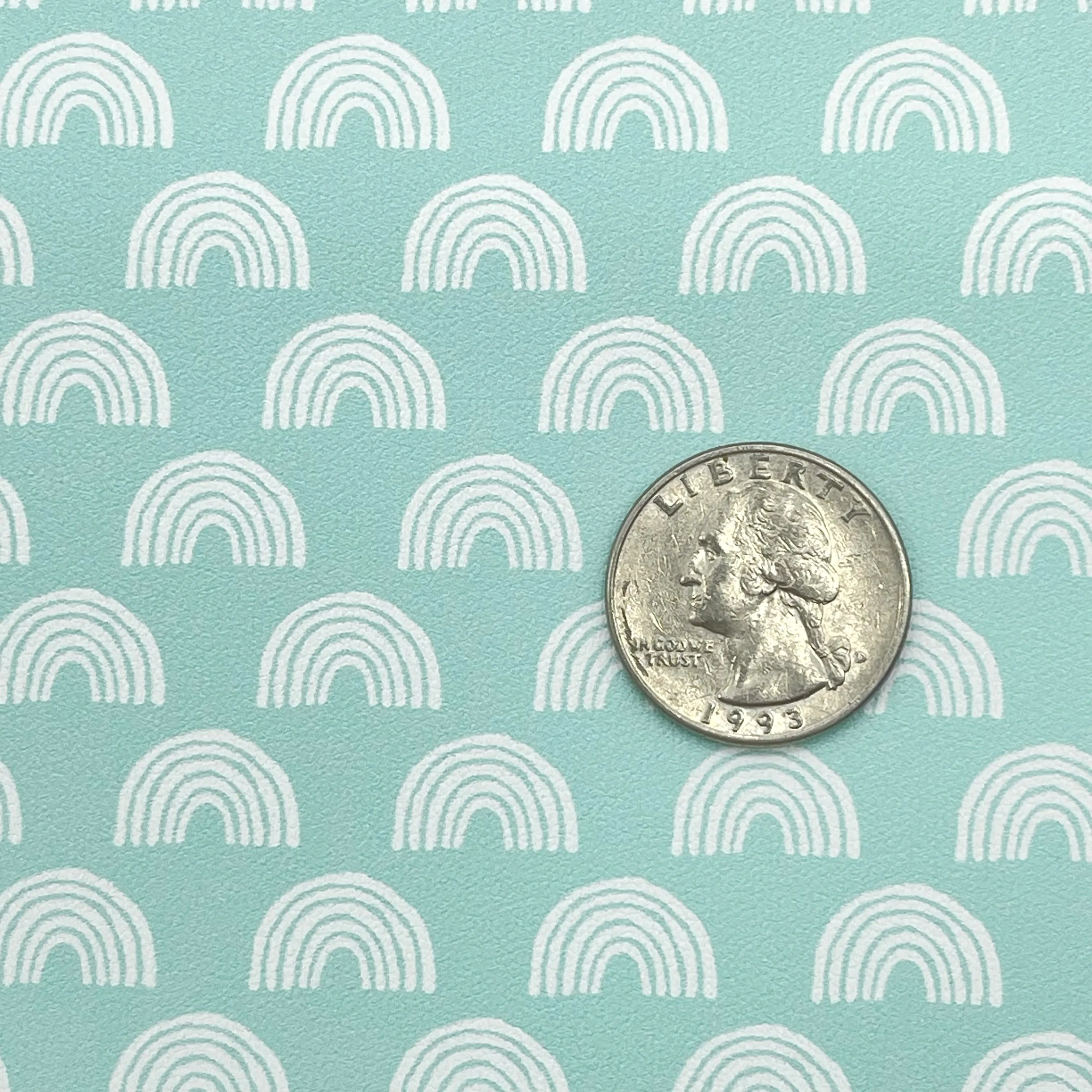 MINT RAINBOW RHAPSODY - Custom Printed Smooth Faux Leather