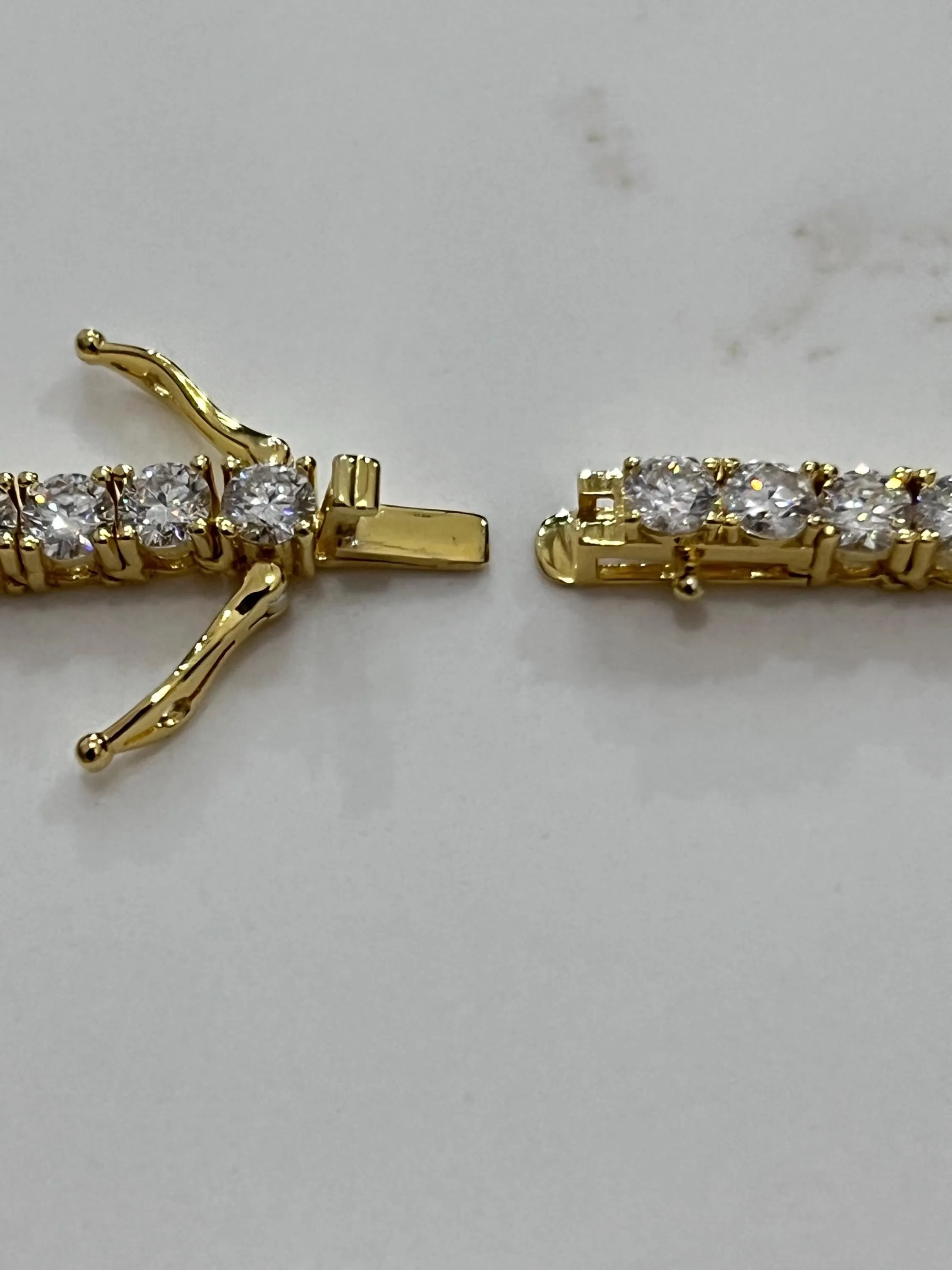 Moissanite Gold Plate Tennis Necklace on 925
