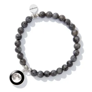 Moonglow Labradorite Beaded Bracelet In Black