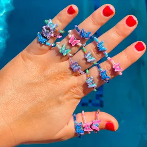 Mystery Butterfly Seed Bead Ring