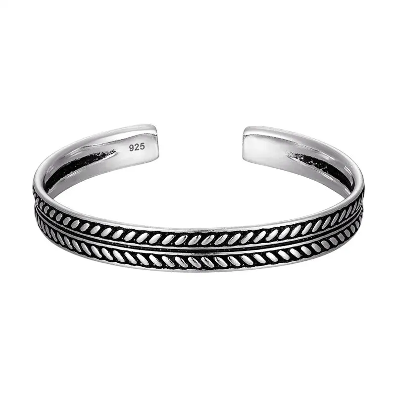 New Arrival Vintage Silver Fish Pattern Open Bracelet Bangle