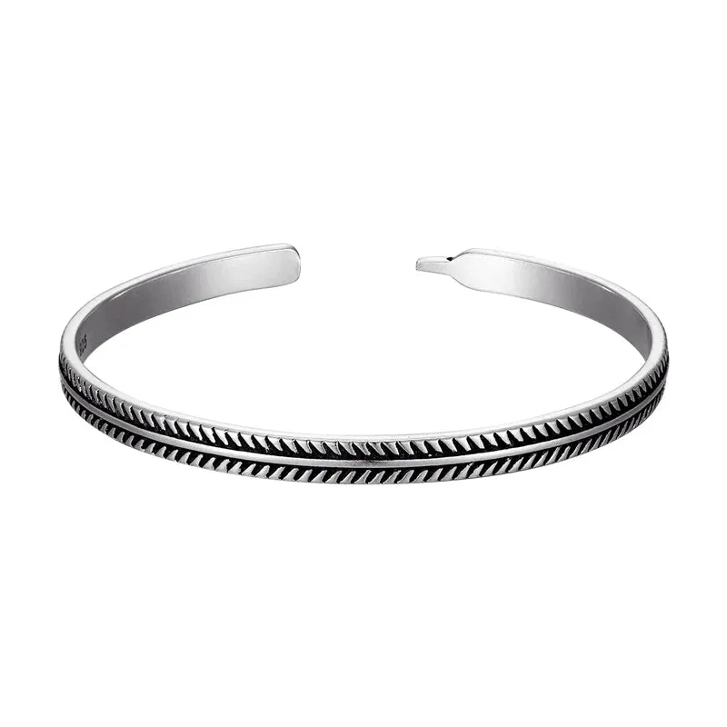 New Arrival Vintage Silver Fish Pattern Open Bracelet Bangle