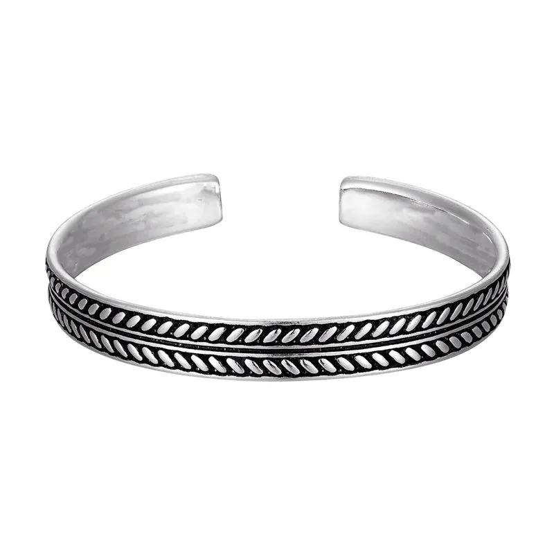 New Arrival Vintage Silver Fish Pattern Open Bracelet Bangle