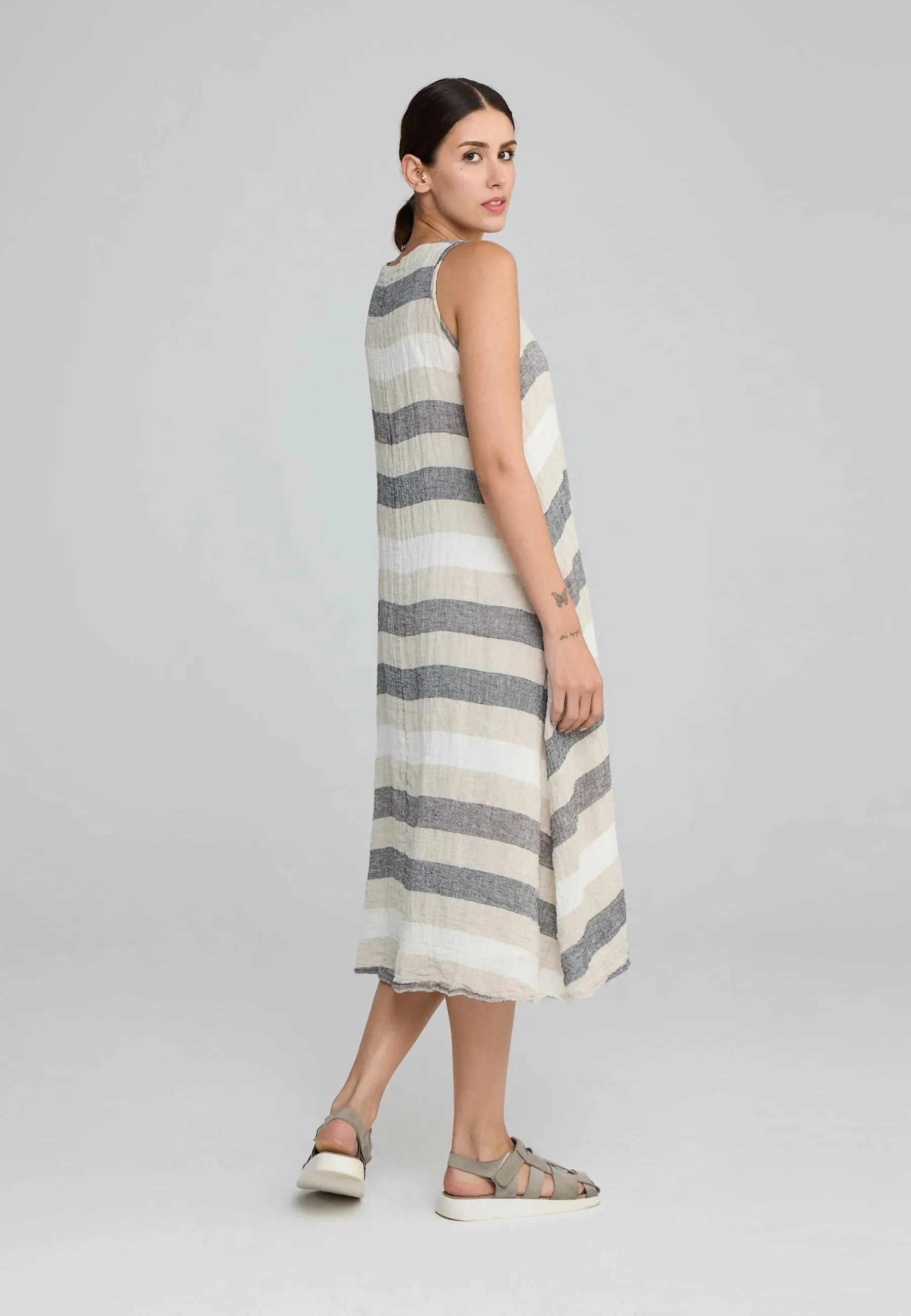 NOEMA – Striped Gauze Linen Dress