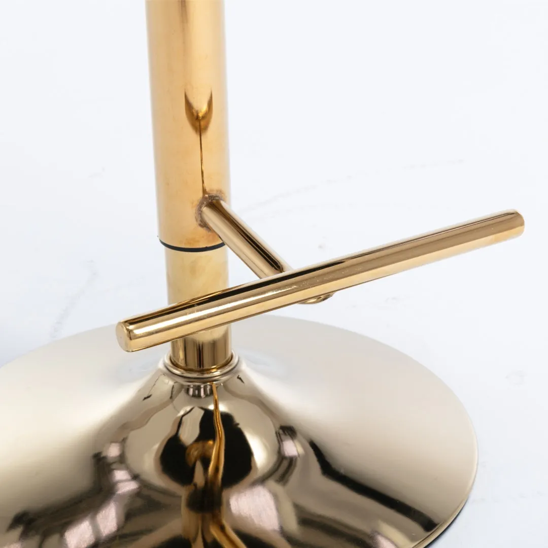 Oldham 2 x Beige Velvet Adjustable Swivel Bar Stool
