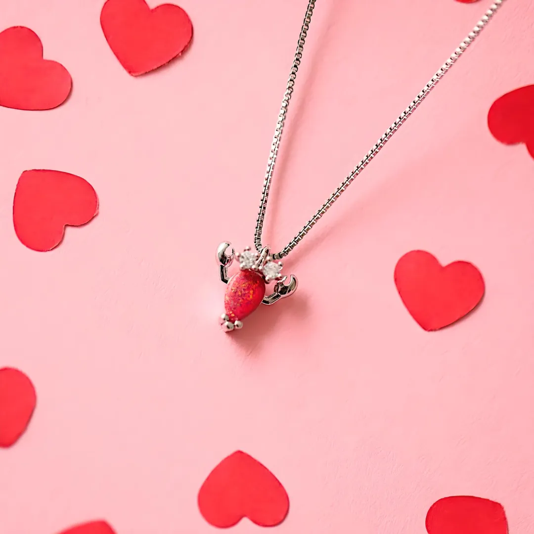 Opal Lobster Necklace