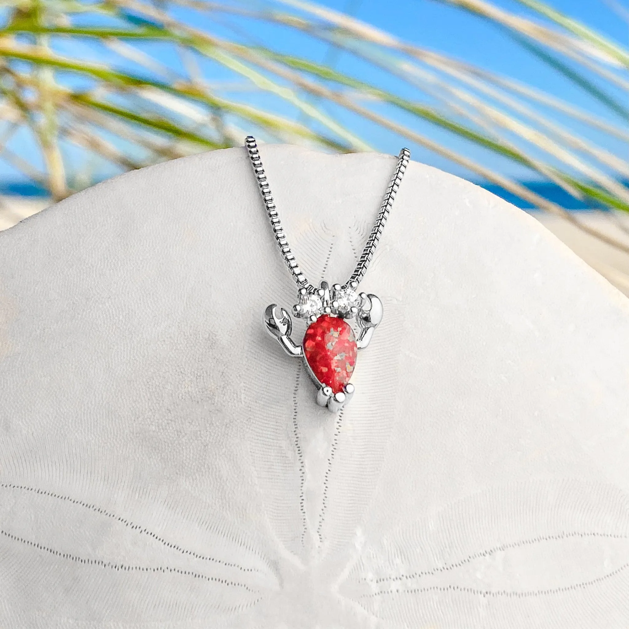 Opal Lobster Necklace