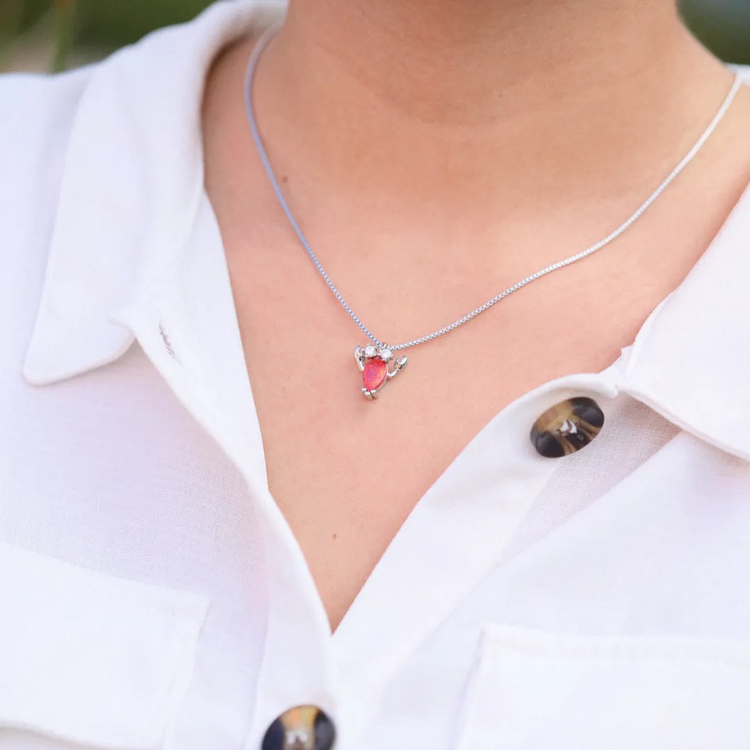 Opal Lobster Necklace