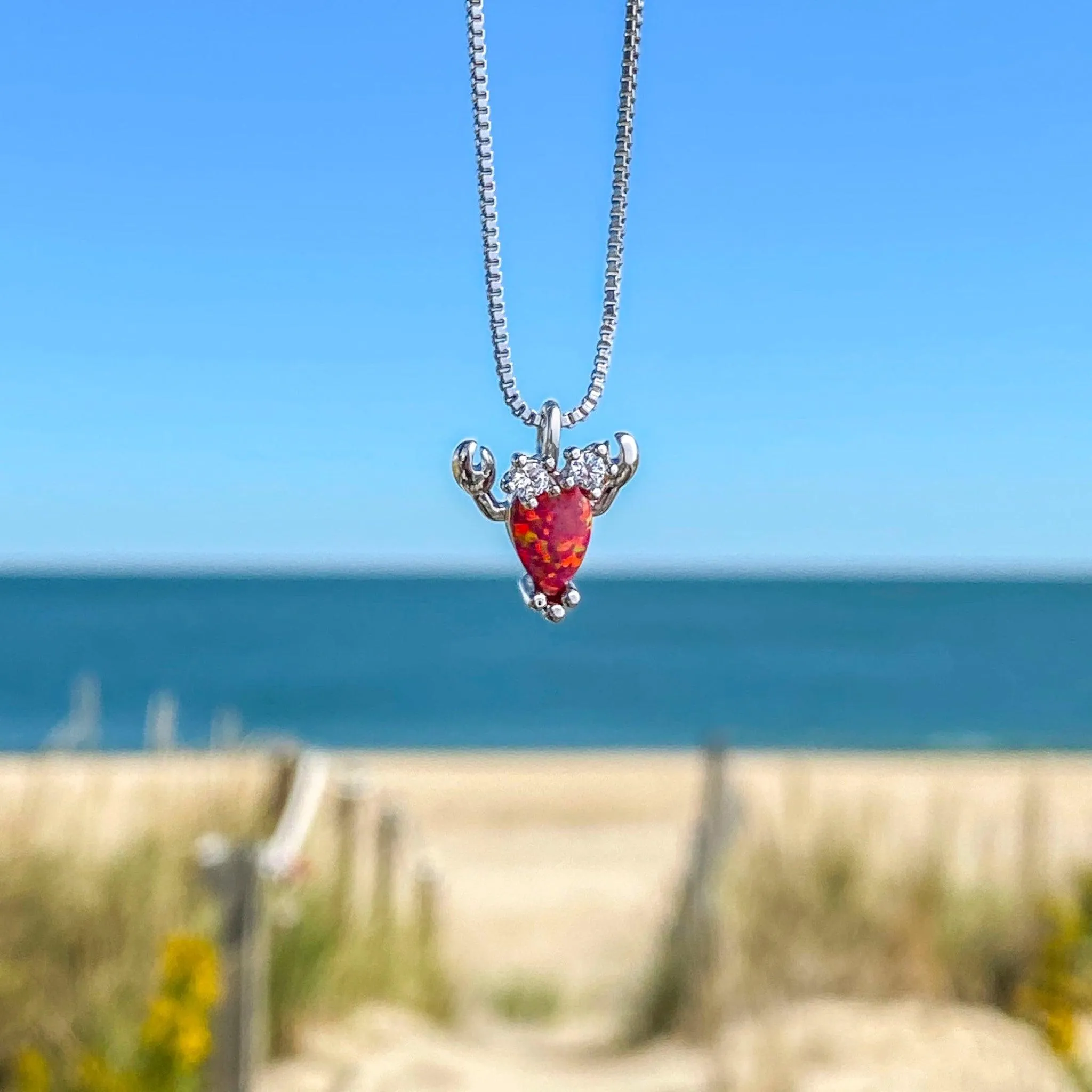 Opal Lobster Necklace