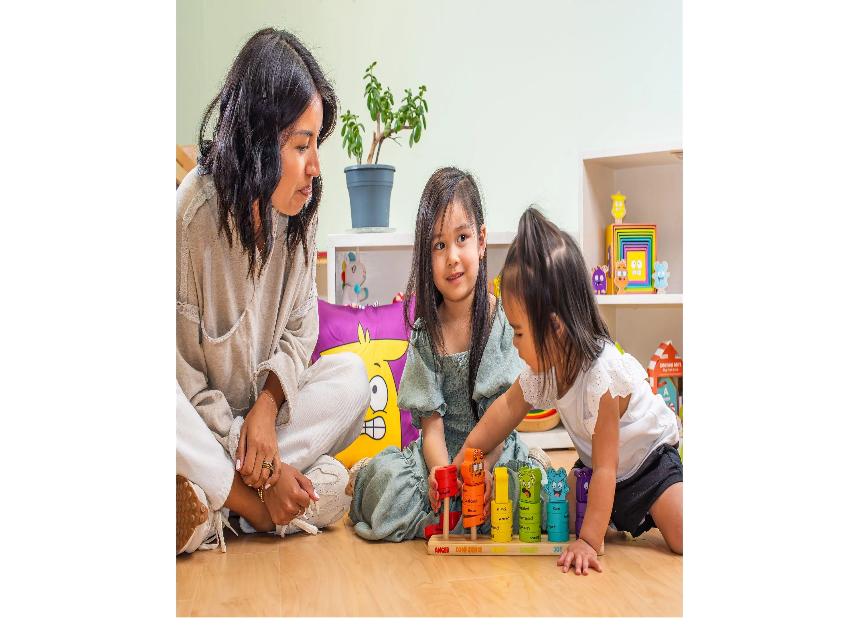 Open The Joy - Emotion Explorer Wooden Stacking Rings - Colorful