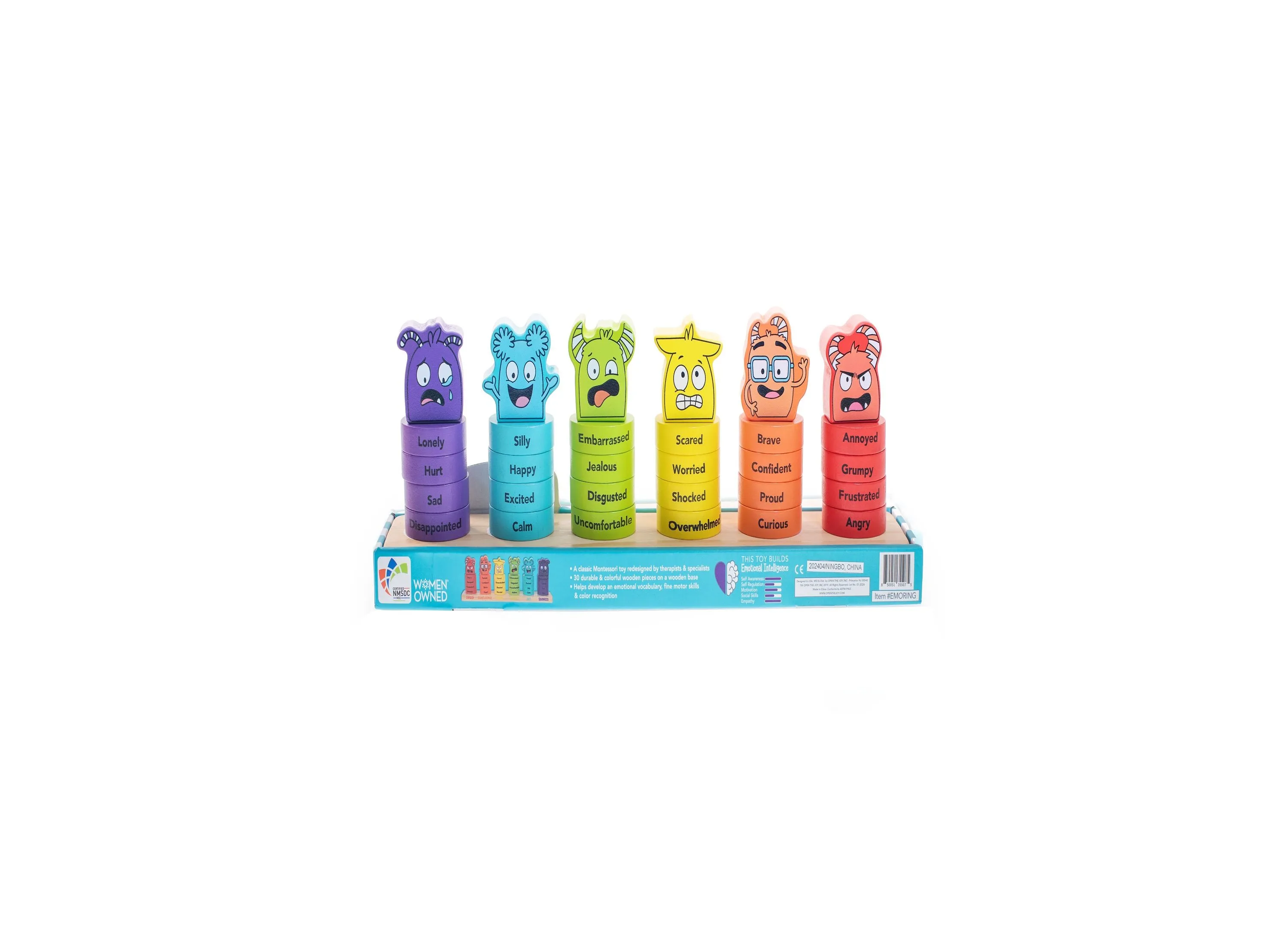 Open The Joy - Emotion Explorer Wooden Stacking Rings - Colorful
