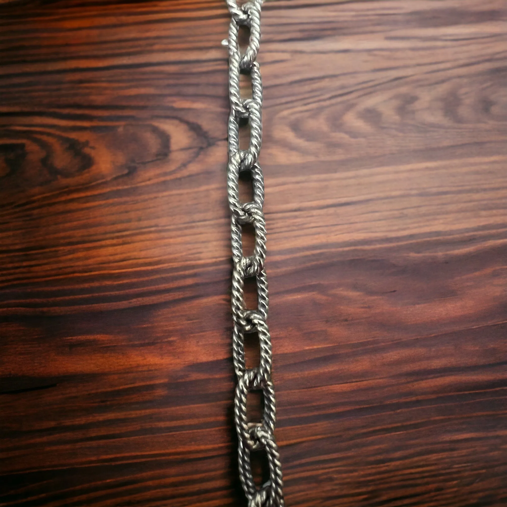Oxidized Sterling Silver  4.6mm Twisted Oval Cable Chain
