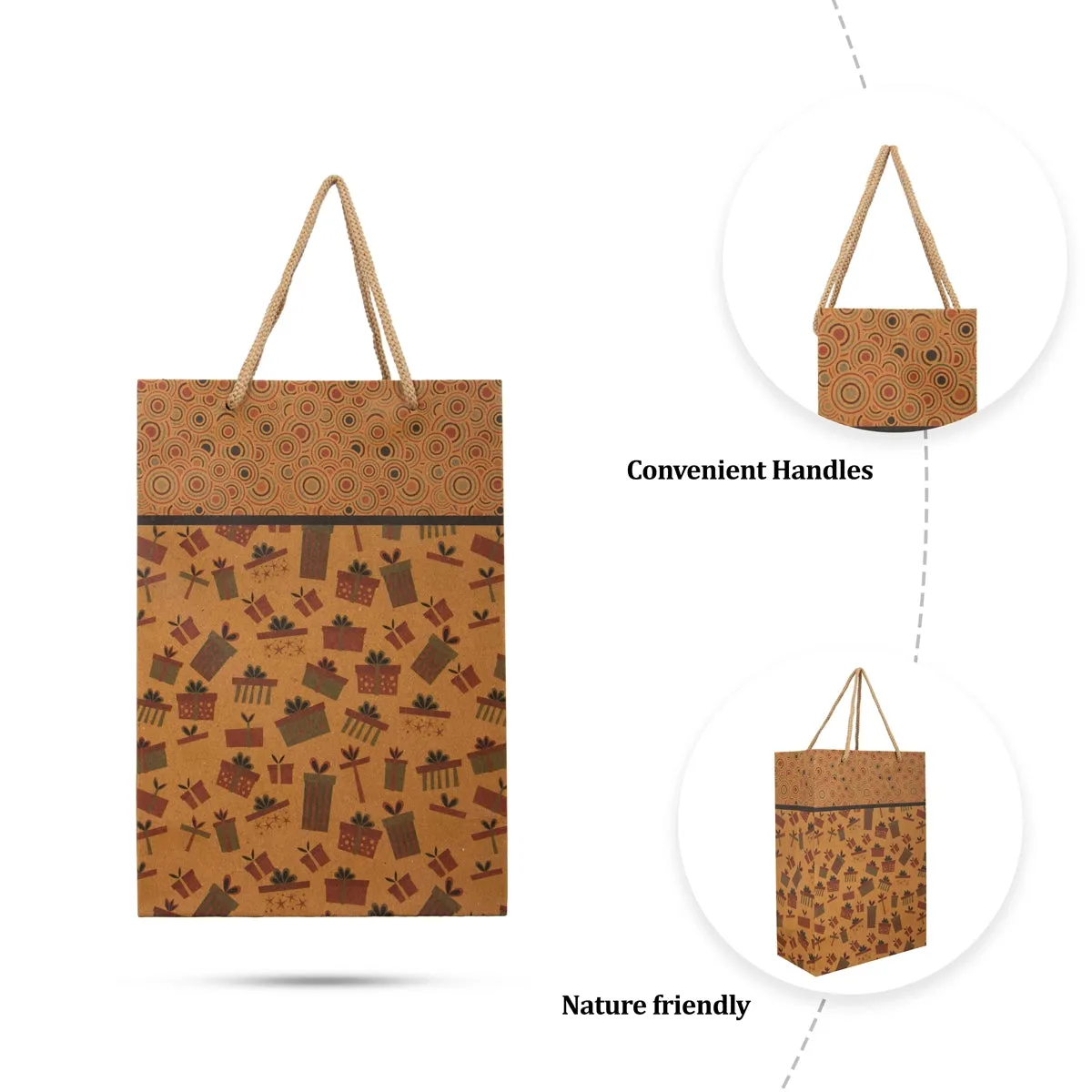 Paper Bag - 7 x 10 x 3.5 Inches | Carry Bag/ Gift Bag/ Gift Paper Bag for Shopping