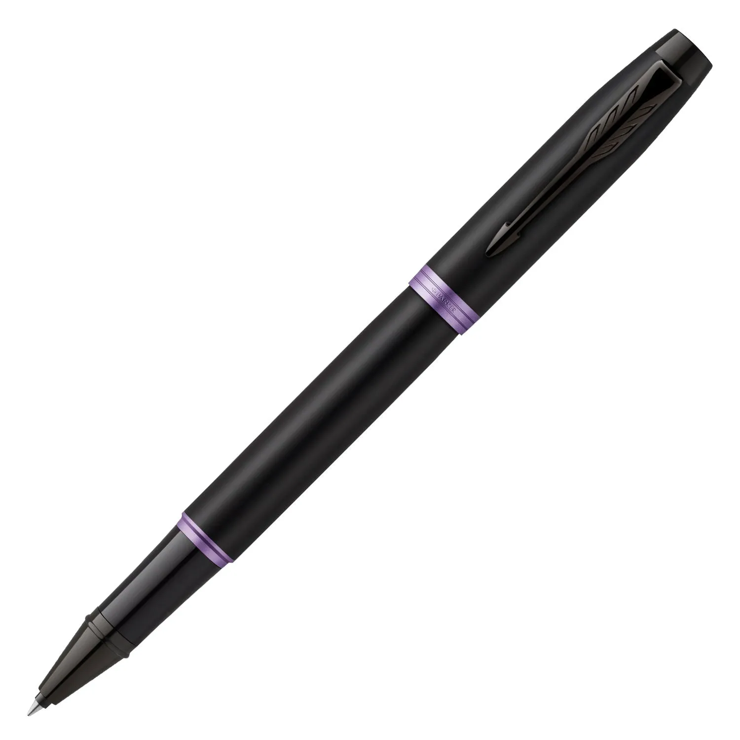 Parker IM Vibrant Rings Roller Ball Pen - Amethyst Purple Black BT