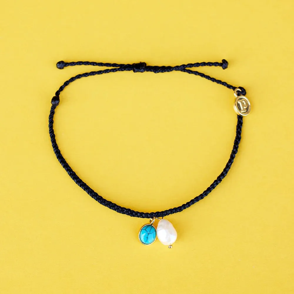 Pearl and Turquoise Charm Bracelet