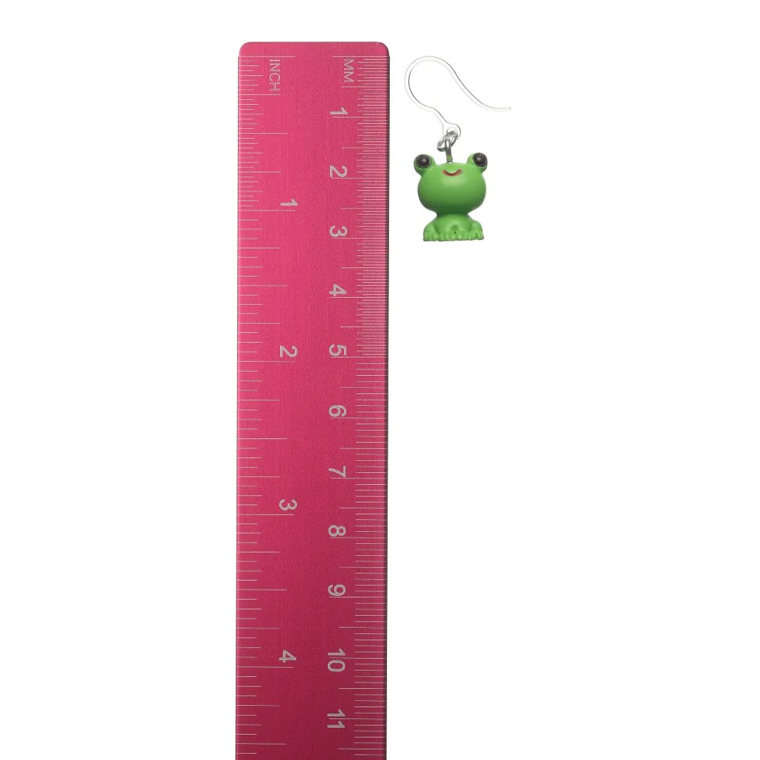 Playful Frog Dangles Hypoallergenic Earrings for Sensitive Ears Made with Plastic Posts