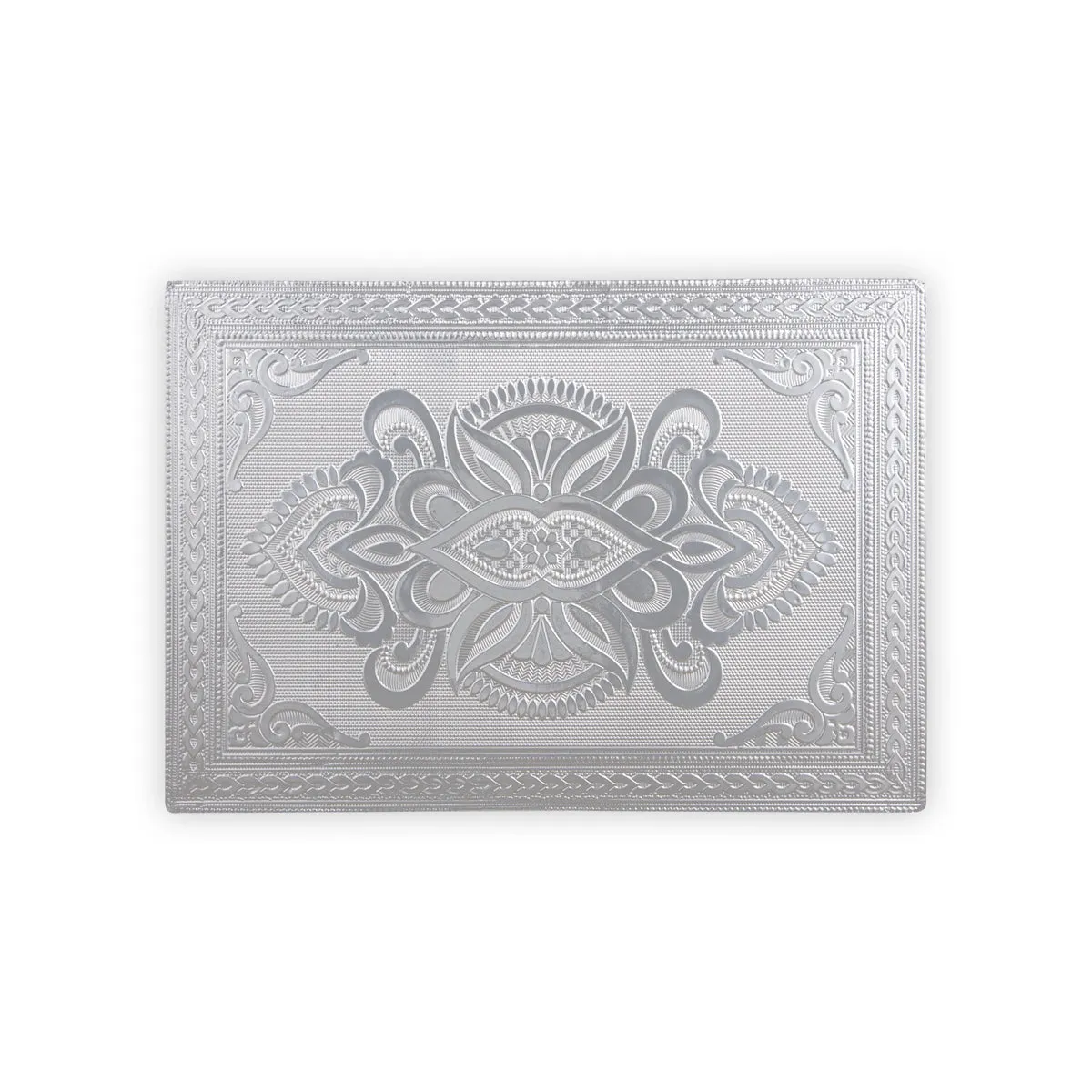 Pooja Box - 7 x 10 Inches | Silver Polish Jewellery Box/ Storage Box for Home