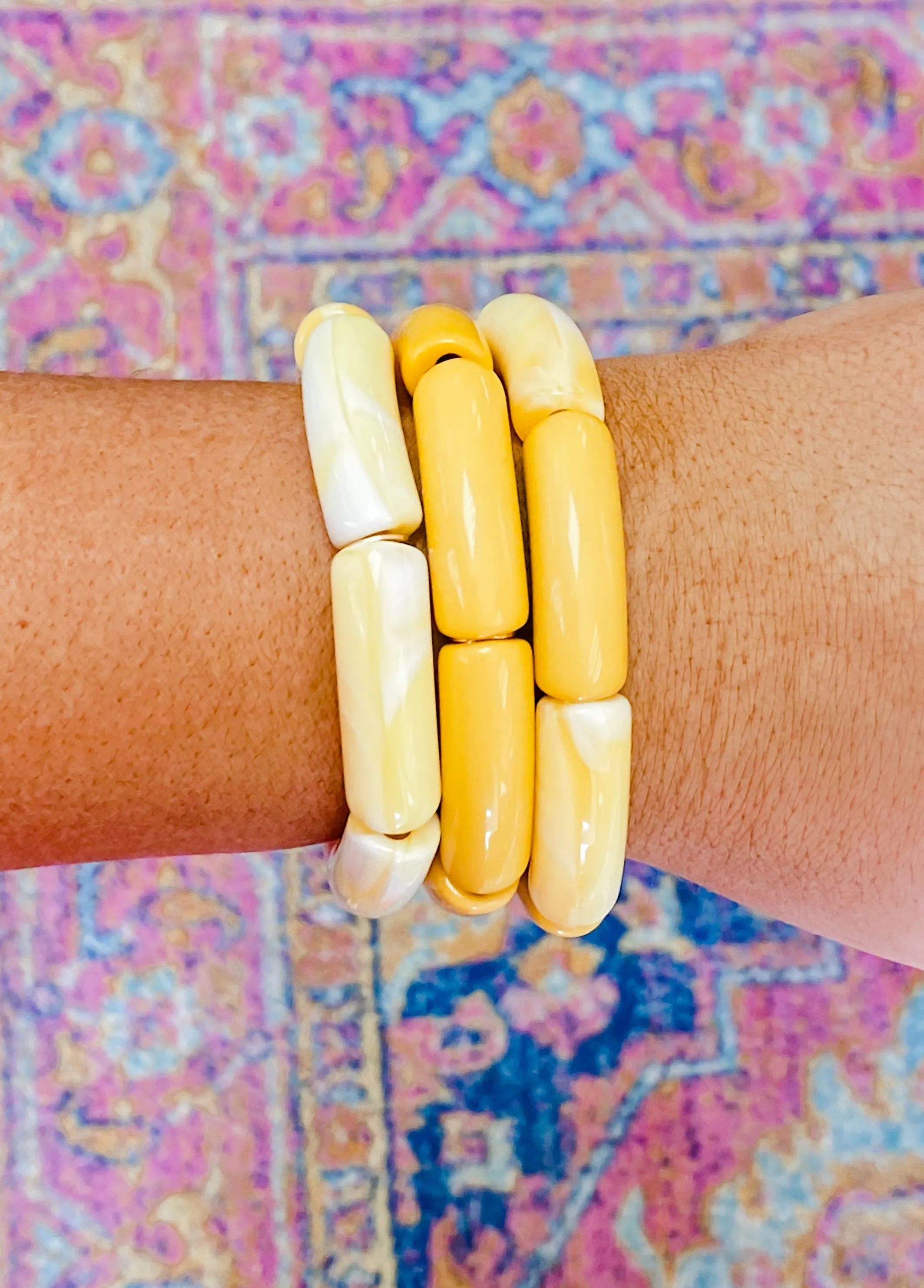 Pop Acyrlic Bracelets - yellow