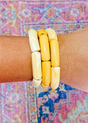 Pop Acyrlic Bracelets - yellow